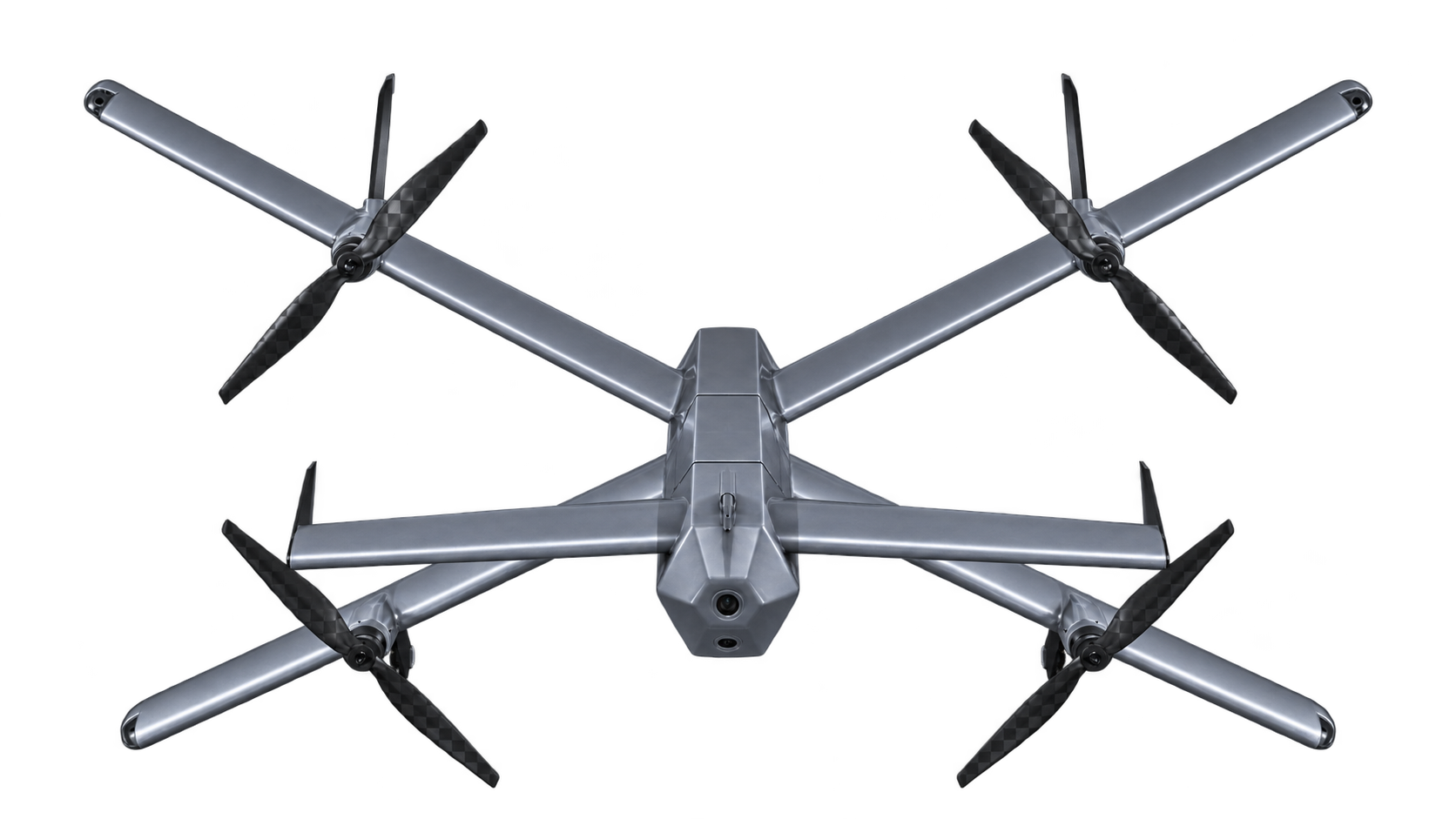 MANTIS drone in an illuminated hangar