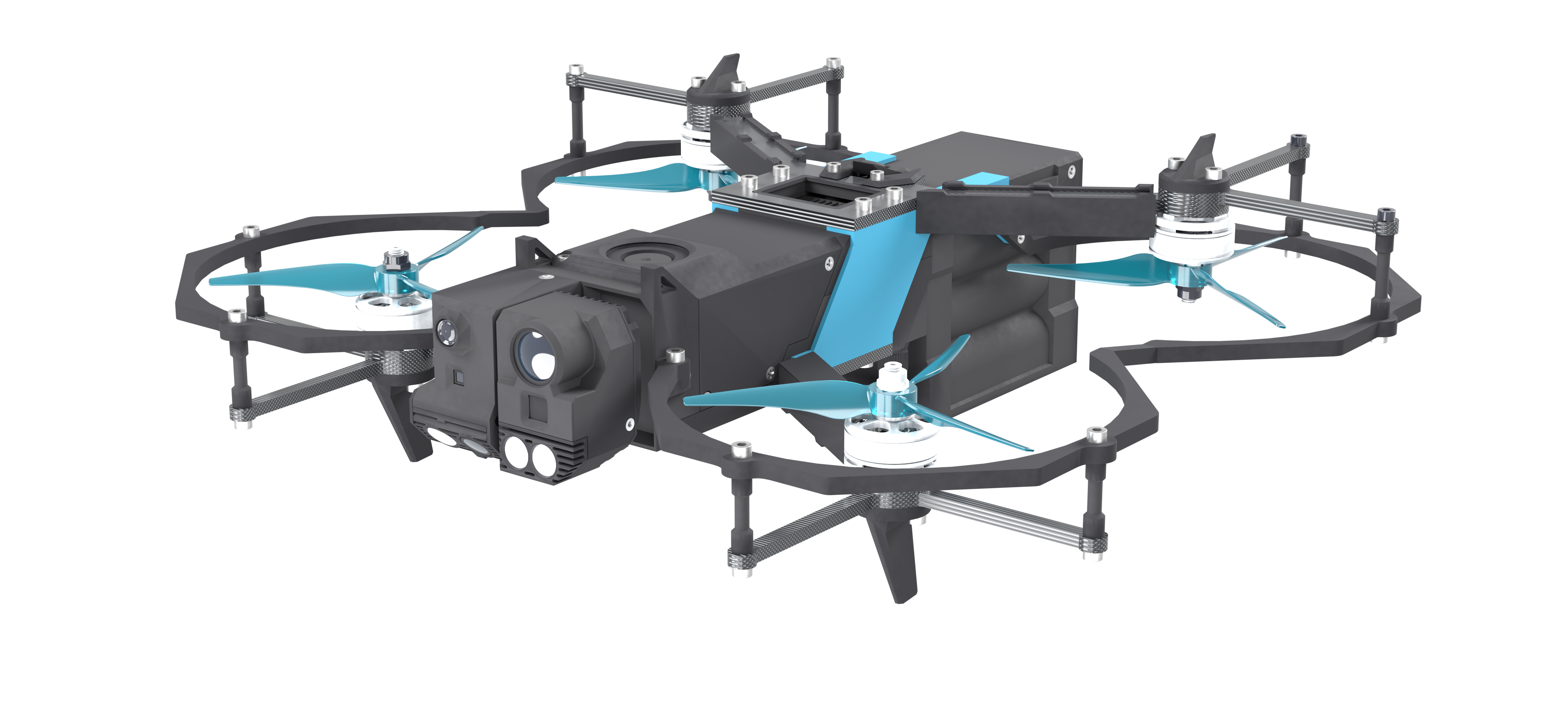 FENIx drone showing its cameras, propulsion, protected airframe and onboard systems